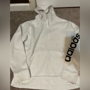White Adidas hoodie sweater